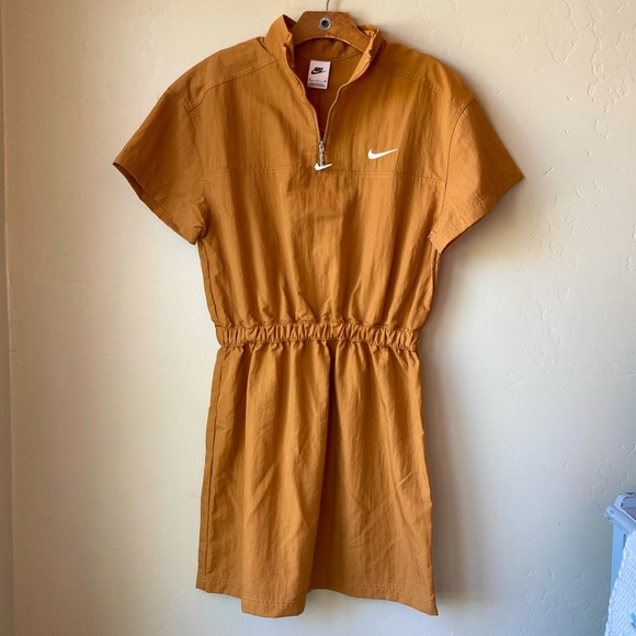 NIKE Desert Ochre Sportswear Swoosh Woven Dress NWT - Picture 9 of 16